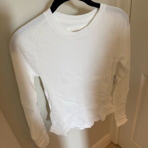 ✨NWT✨ Free People White Long Sleeve Easy Does It Tee XS